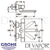 Grohe Eurosmart Cosmopolitan E Electric Infra-Red Wall Basin Mixer Dimensions